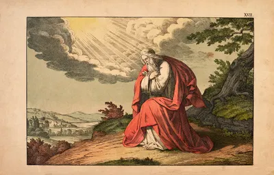 Moses' death on Mount Nebo by Theodor Eckardt, 1879 — digital art print download