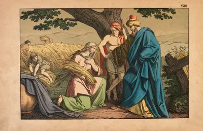 Ruth and Boaz by Theodor Eckardt, 1879 — digital art print download