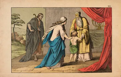 Hanna brings Samuel to Eli by Theodor Eckardt, 1879 — digital art print download