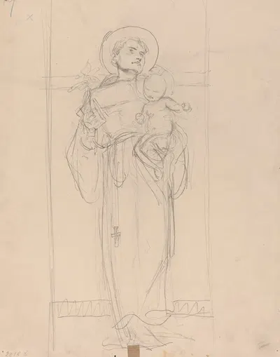 Standing Saint holding the Christ Child by Karel Vitezslav Masek, 1896 — digital art print download