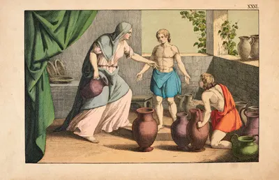 Elisha and the widow's oil by Theodor Eckardt, 1879 — digital art print download