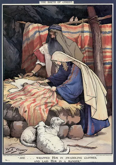 The Birth of Christ by Walter Sidney Stacey, 1888 — digital art print download