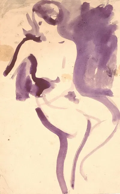 Nøgen, siddende kvindelig model by Карл Исаксон, 1905 – 1907 — digital art print download