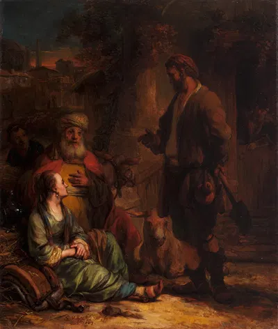 The Levite and his concubine by Гербранд ван ден Эйкхаут, 1663 — digital art print download