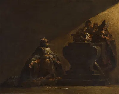 King David in prayer before the Ark of the Covenant by Леонар Брамер — digital art print download