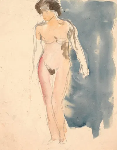 Stående kvindelig model by Karl Isakson, 1904 – 1907 — digital art print download