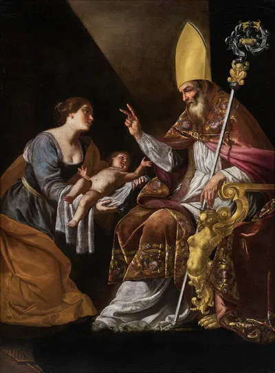 A Woman presenting her Child to Saint Blaise by Артемизия Джентилески — digital art print download
