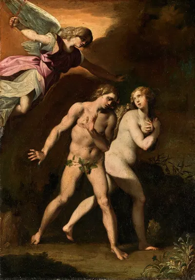 Adam and Eve expelled from the earthly Paradise by Giuseppe Cesari — digital art print download