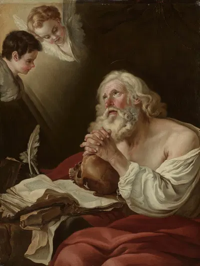 Saint Jérôme en prière by Жозеф-Мари Вьен — digital art print download