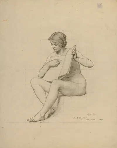 (Iowa State Capitol Rotunda) (Education, study for panel) by Кеньон Кокс, 1907 — digital art print download
