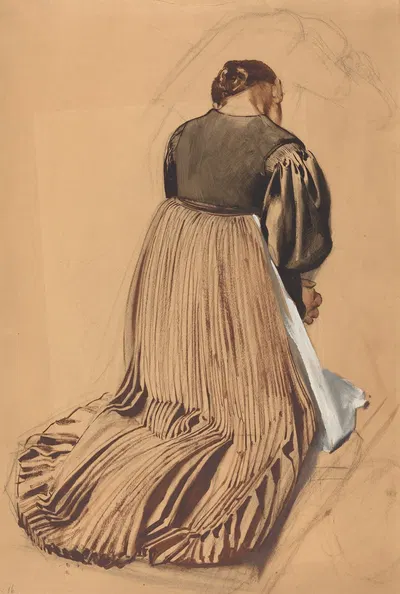 Kneeling Woman from Behind by Konrad Böse, c. 1909 — digital art print download
