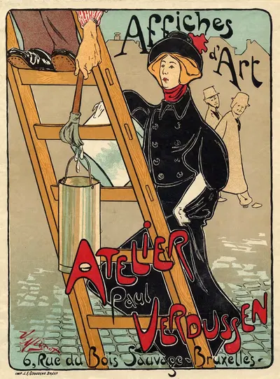 Affiches d'Art Atelier Paul Verdussen 6, Rue du Bois Sauvage, Bruxelles by Victor Mignot, 1896 — digital art print download