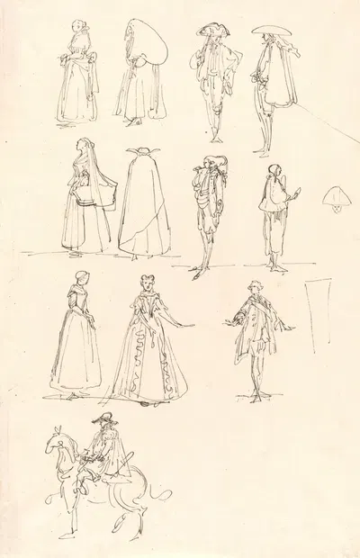 Historical Costumes by Луис Парет и Алькасар, 1780 — digital art print download