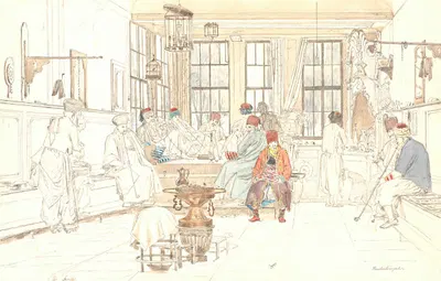 Det indre af en tyrkisk café by Martinus Rørbye, 1835 - 1836 — digital art print download