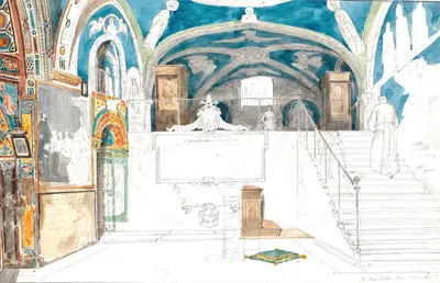 Det indre af klostret S. Benedetto i Subiaco by Martinus Rørbye, 1835 - 1836 — digital art print download