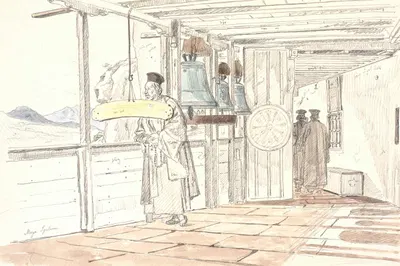 Klostersvalegang med klokker by Martinus Rørbye, 1834 - 1836 — digital art print download