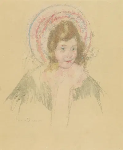 Sara Wearing a Bonnet and Coat by Мэри Кассат — digital art print download
