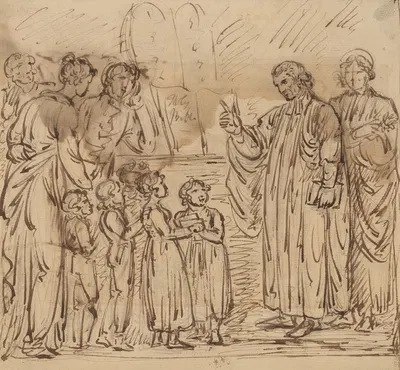 Bible Lesson (recto) by Mather Brown, 1780-1790 — digital art print download