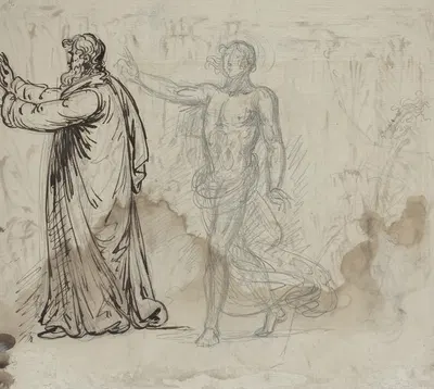 Three Figures (verso) by Mather Brown, 1780-1790 — digital art print download