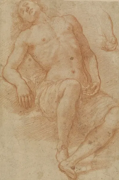 A Male Nude, Half Reclining by Matteo Rosselli, 1622-1624 — digital art print download
