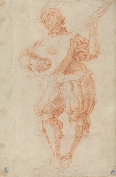 Man Playing a Lute by Matteo Rosselli — digital art print download