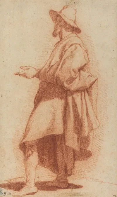 Standing Man Wearing a Cloak and Hat by Matteo Rosselli, c. 1602 — digital art print download
