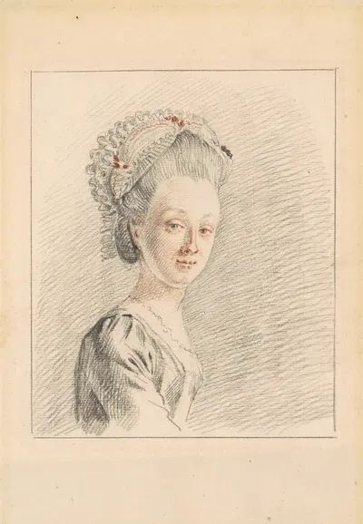 A Lady Wearing a Dormeuse Cap by Николаес Муйс, c.1770 — digital art print download