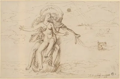Die Zeit entführt die Wahrheit übers Meer by Niklaus Bock, 1619 — digital art print download