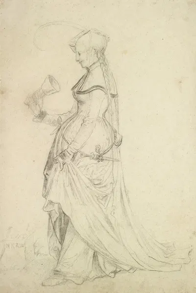 Studie zu einer Törichten Jungfrau by Niklaus Manuel, 1513-1514 — digital art print download