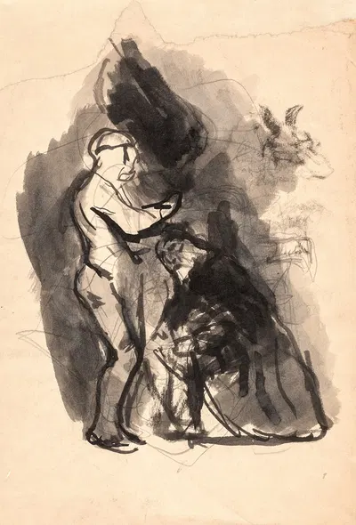 Studie til 'Dædalus og Ikarus' by Олуф Хартманн, 1878 – 1909 — digital art print download