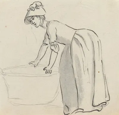 Girl with a Bonnet at Work by Пол Сэндби — digital art print download