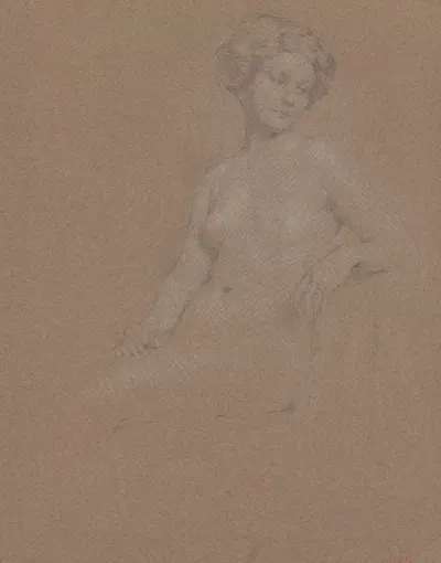 Seated Female Nude by Филип Лесли Хейл, 1887-1920 — digital art print download