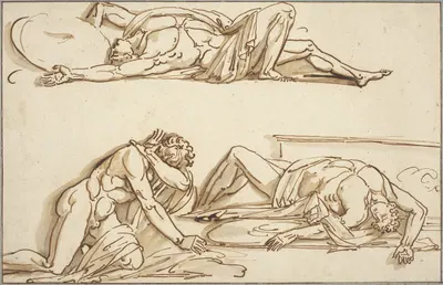 Achilles and Patroclus by Philippe-Auguste Hennequin, 1784-1789 — digital art print download