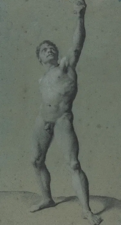 Male Nude Study by Пьер-Поль Прудон — digital art print download