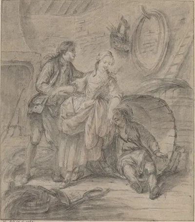 The Tale of the Cooper's Wife by Pierre-Antoine Baudouin, 1767 — digital art print download