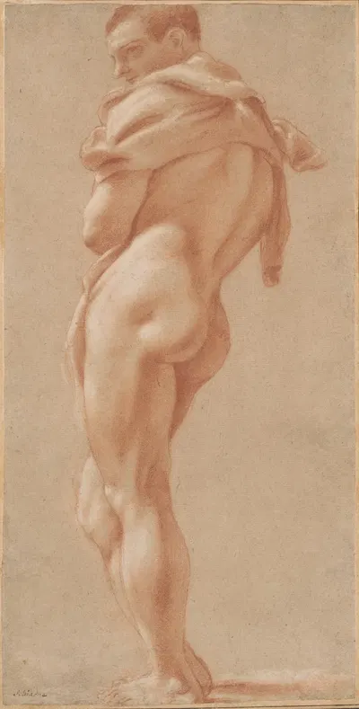 Standing Male Nude Seen from Behind by Pietro Faccini, c. 1590 — digital art print download