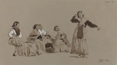 Spanish Dancers by Пио Йорис, 1873 — digital art print download