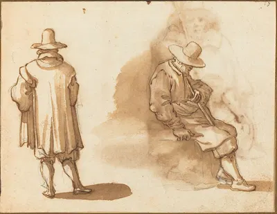 Two Studies of a Man by Remigio Cantagallina — digital art print download