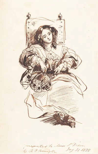 Sketch of a Woman by Ричард Паркс Бонингтон, 1828 — digital art print download