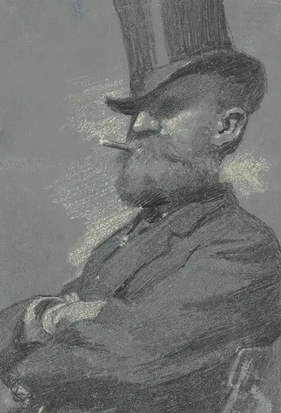 Man in Top Hat, Smoking a Cigar by Роберт Уильям Вонно — digital art print download