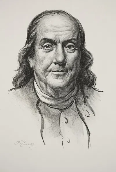 Benjamin Franklin by Самуэль Джонсон Уулф — digital art print download