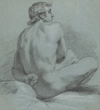 Seated Male Nude by Самуэль Вудфорде — digital art print download
