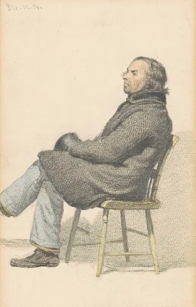 Man Seated in Hitchcock Chair by Сэнфорд Робинсон Гиффорд, 1854 — digital art print download