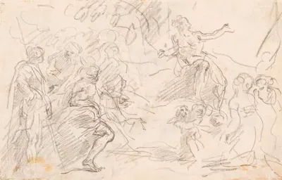 Biblical Scene (verso) by Себастьяно Риччи, 1720-1730 — digital art print download