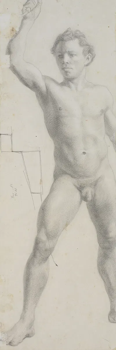 Stående mandlig model by Theodor Philipsen, 1860 – 1864 — digital art print download