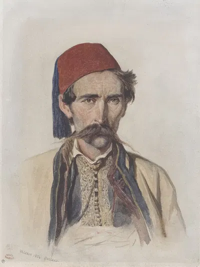 Moustachioed Slav in Belgrade by Теодор Валерио, 1854 — digital art print download