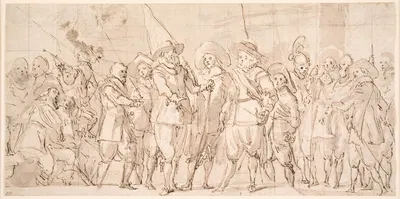 Officers and other civic guardsmen of the IIIrd District of Amsterdam, under the command of Captain Allaert Cloeck and…