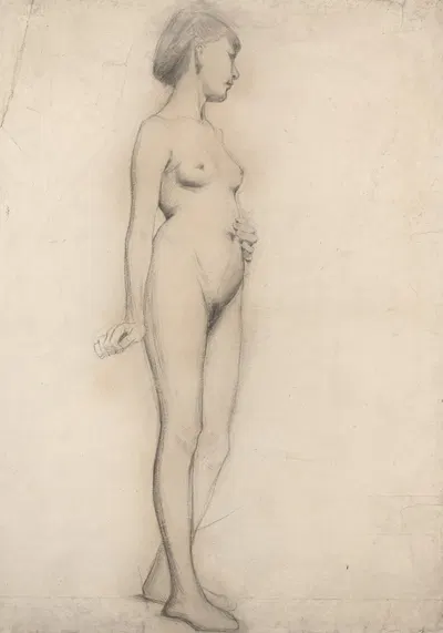 Standing Nude Girl by Thomas Hovenden — digital art print download