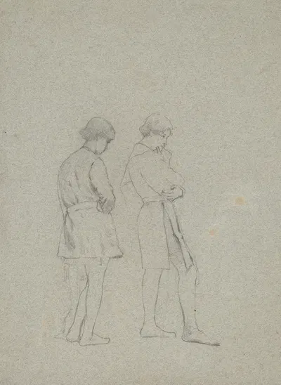 Studies for Elaine by Thomas Hovenden, c. 1880 — digital art print download