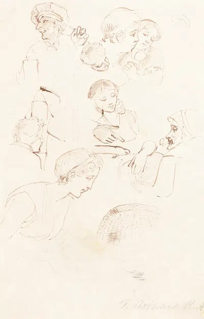 Sheet of Studies by Томас Стотард — digital art print download